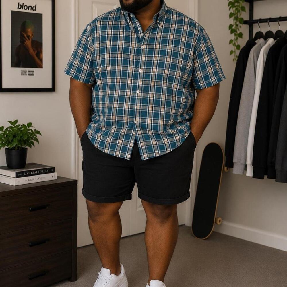 George blue and white plaid